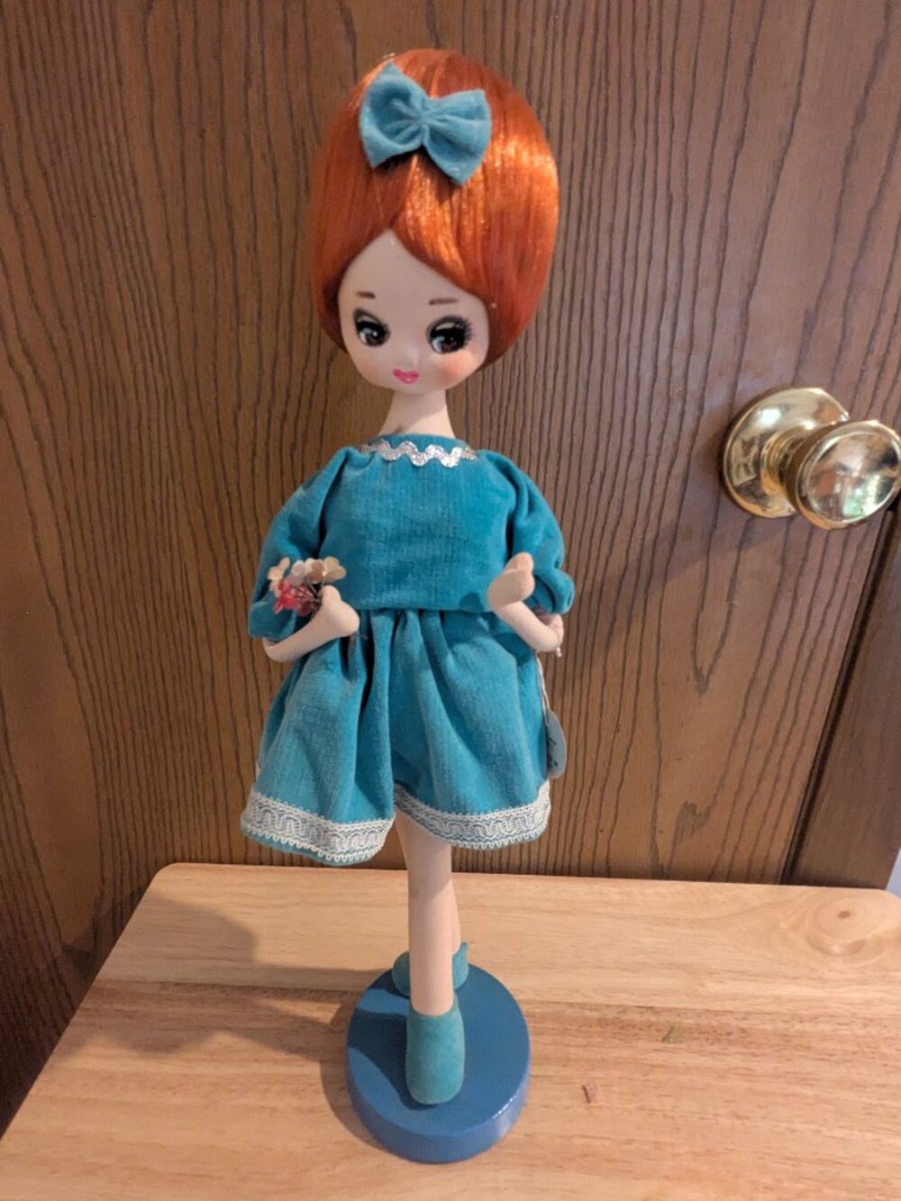 Vintage 1960s Herman Pecker Jill Doll Long Leg Big Eyes Red Hair Japan 15"